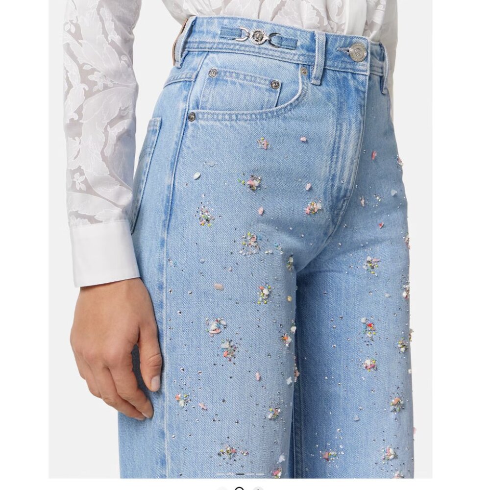 NWT Versace - Embellished High Waist Jeans